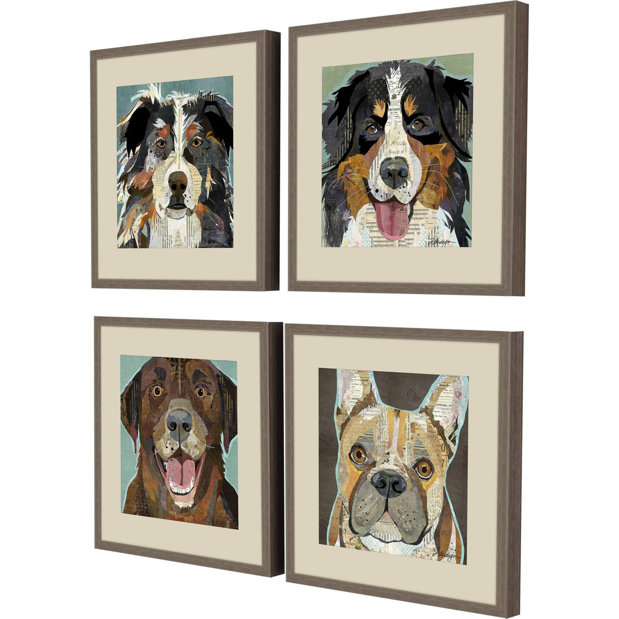 Paragon Dog Collage I S/4 Brown 21 X 21 X 2 Wall Art