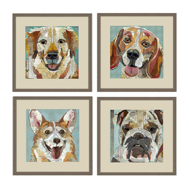 Paragon Dog Collage II S/4 Brown 21 X 21 X 2 Wall Art