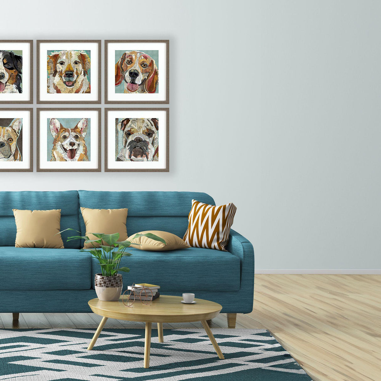 Paragon Dog Collage II S/4 Brown 21 X 21 X 2 Wall Art