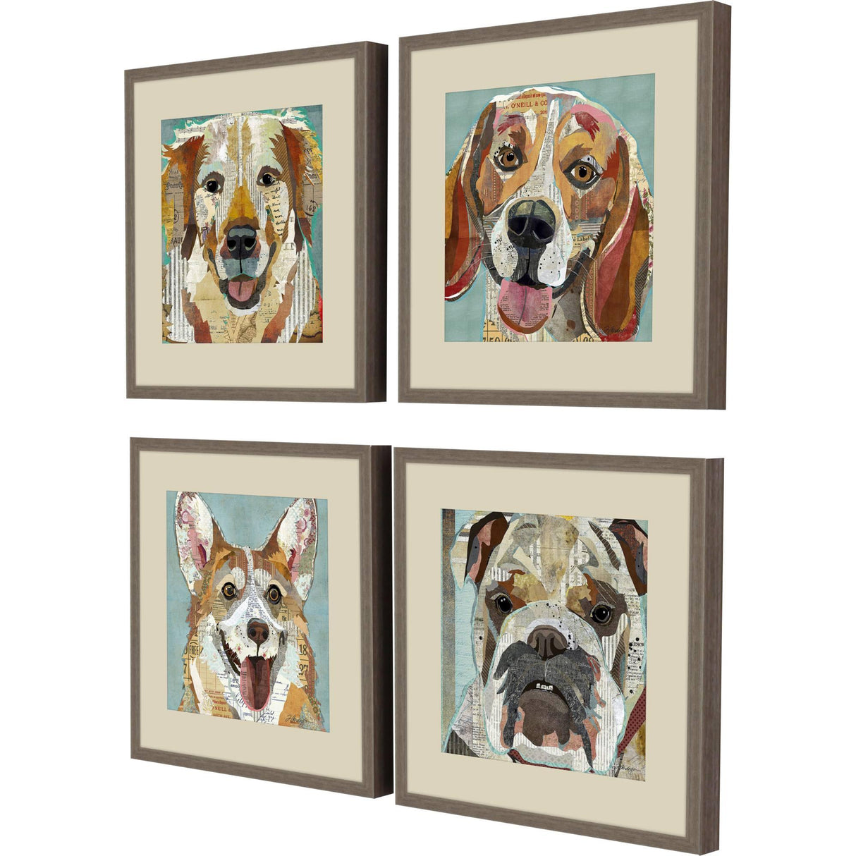 Paragon Dog Collage II S/4 Brown 21 X 21 X 2 Wall Art