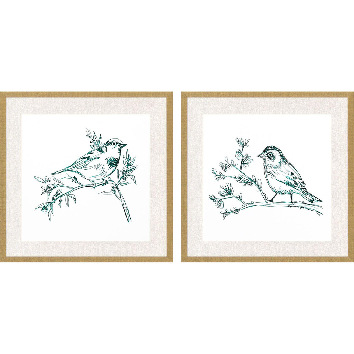 Paragon Emerald Songbirds I S/2 Green 26 X 26 X 2 Wall Art