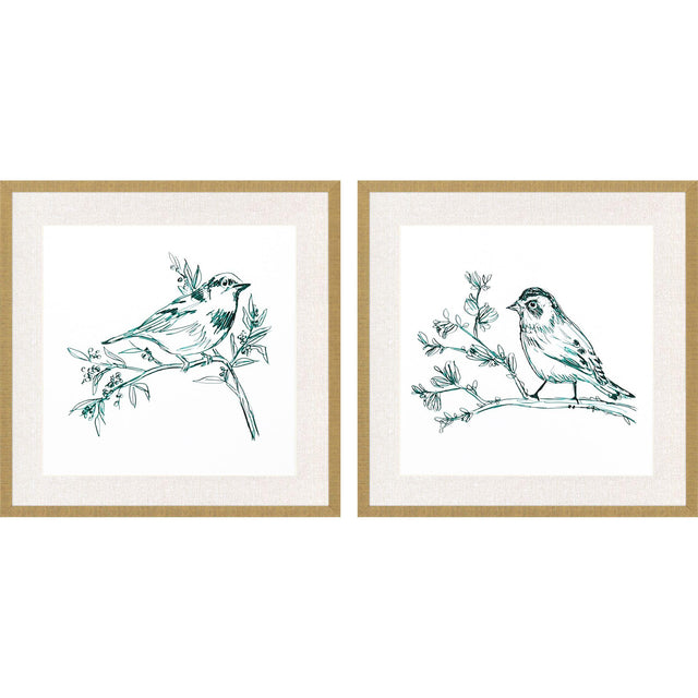 Paragon Emerald Songbirds I S/2 Green 26 X 26 X 2 Wall Art