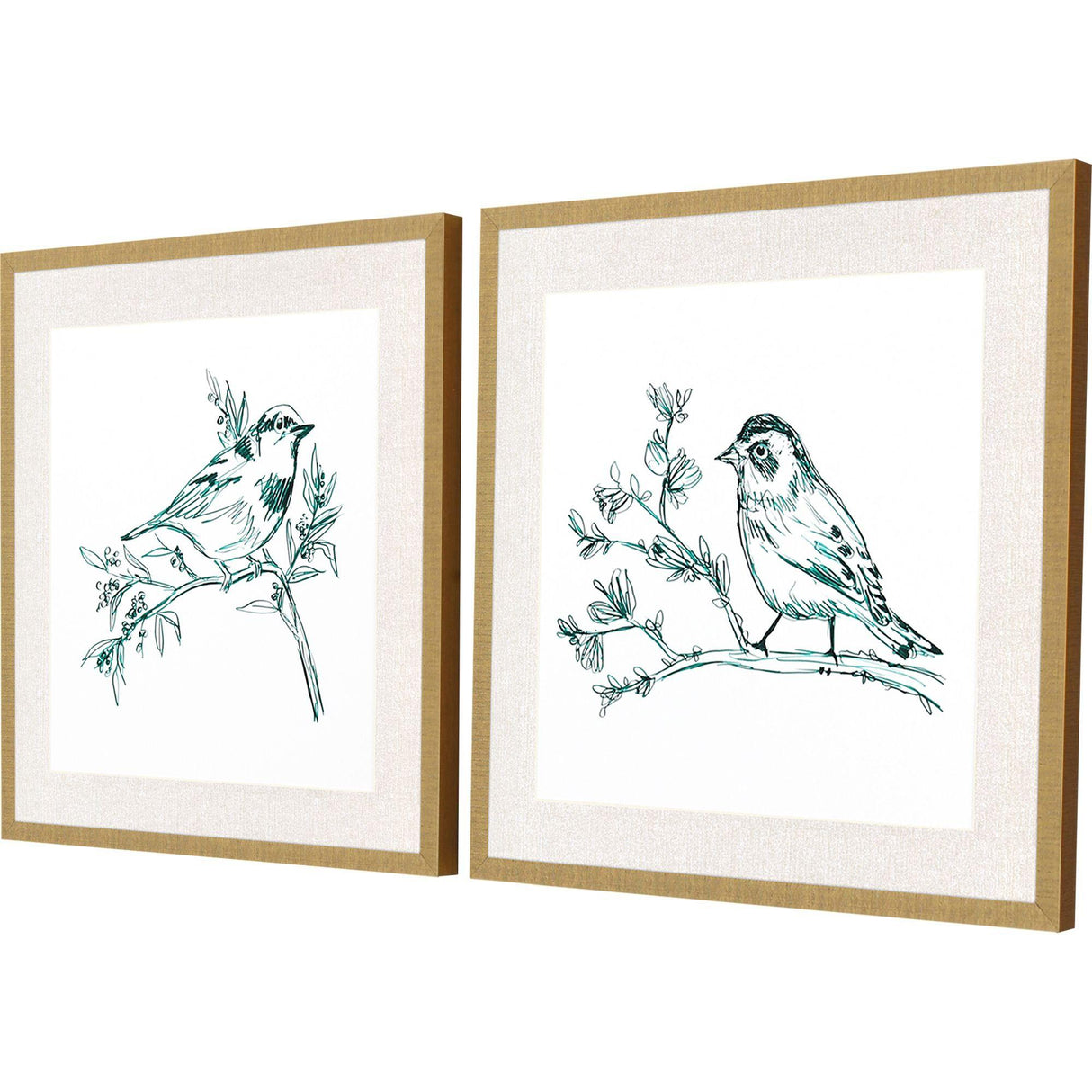 Paragon Emerald Songbirds I S/2 Green 26 X 26 X 2 Wall Art
