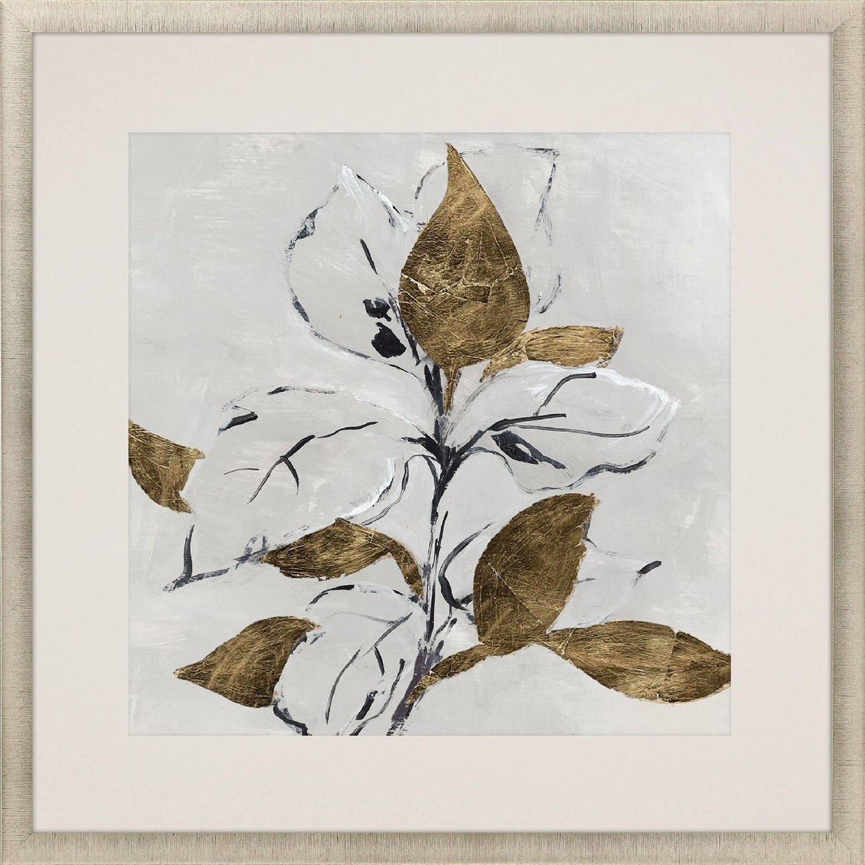Paragon Golden Floral I White 35 X 35 X 2 Wall Art