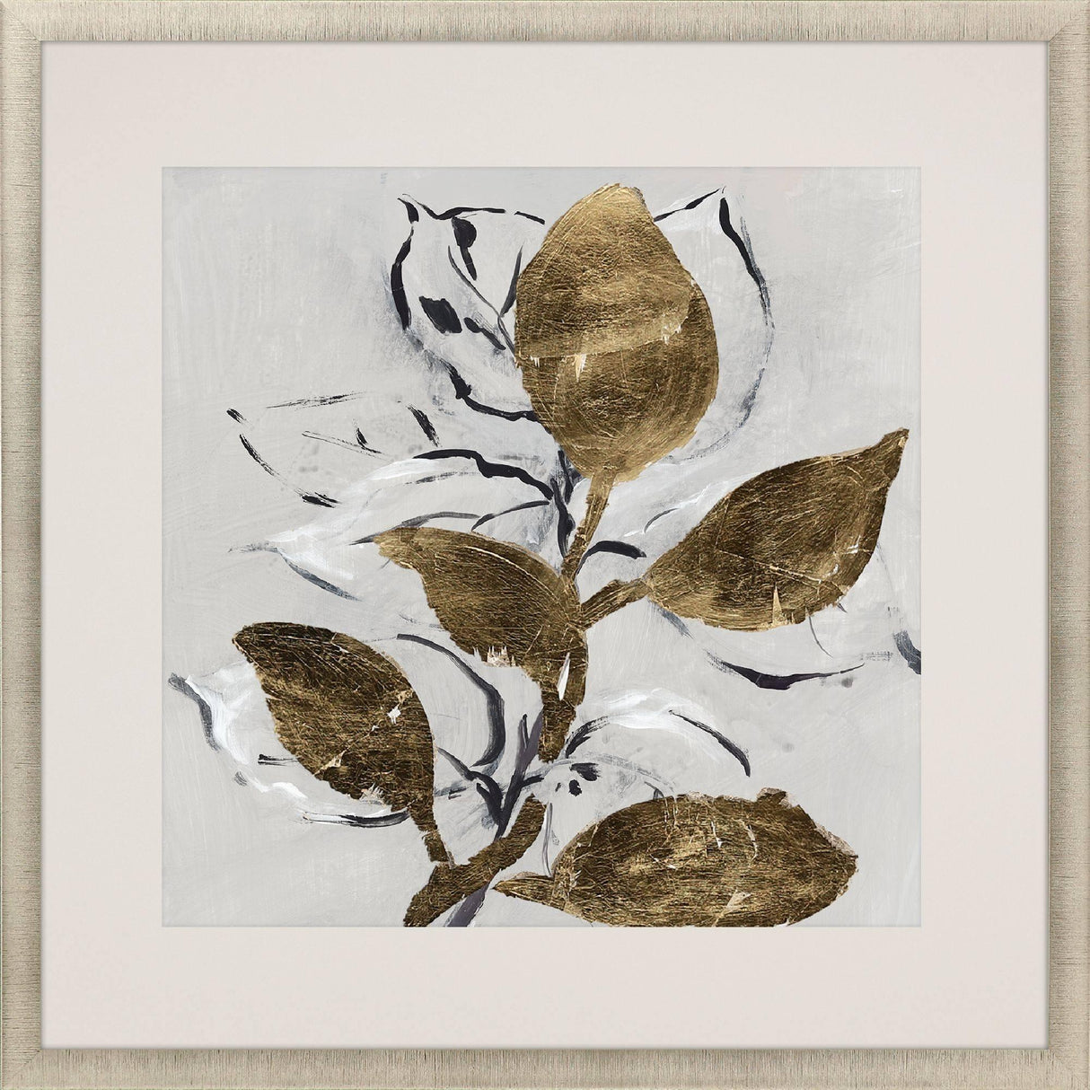 Paragon Golden Floral II White 35 X 35 X 2 Wall Art