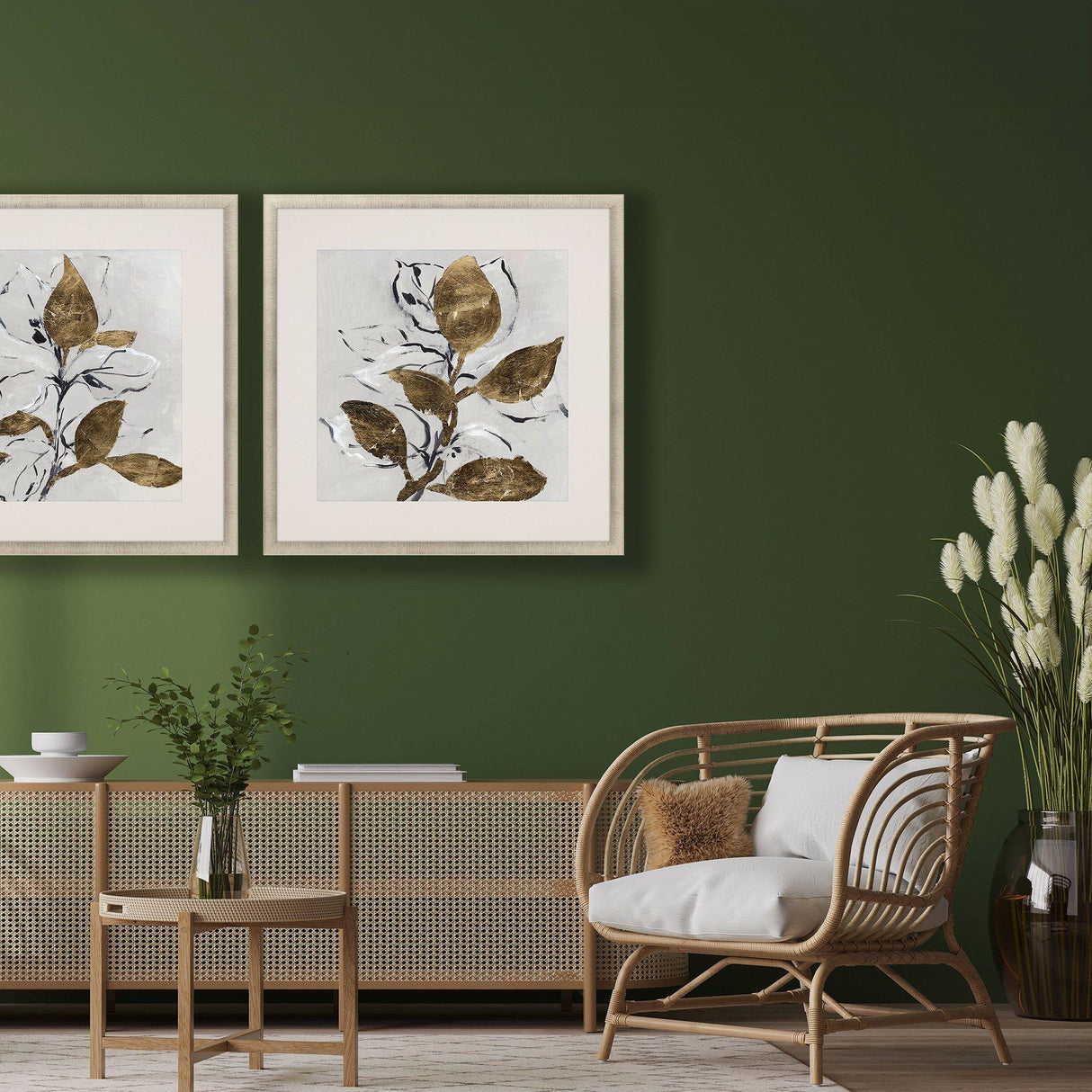 Paragon Golden Floral II White 35 X 35 X 2 Wall Art