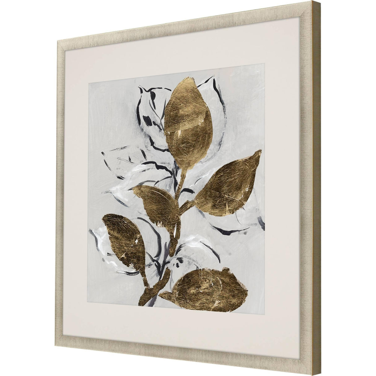 Paragon Golden Floral II White 35 X 35 X 2 Wall Art
