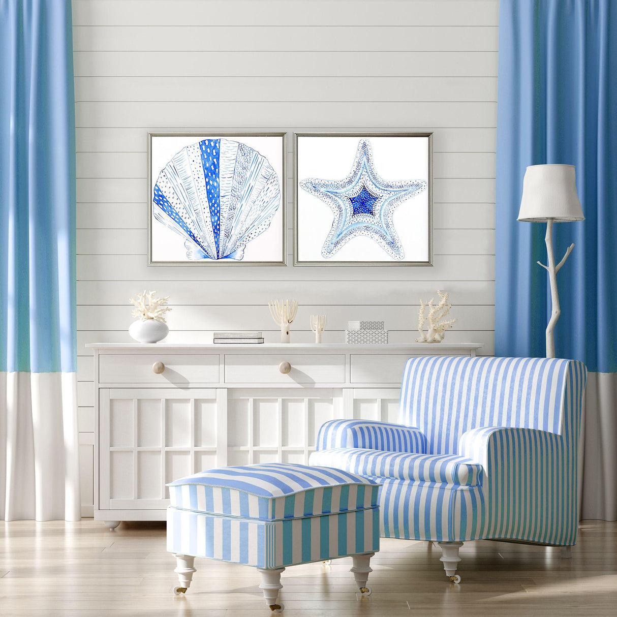 Paragon Indigo Shell I S/2 Blue 23 X 23 X 1 Wall Art