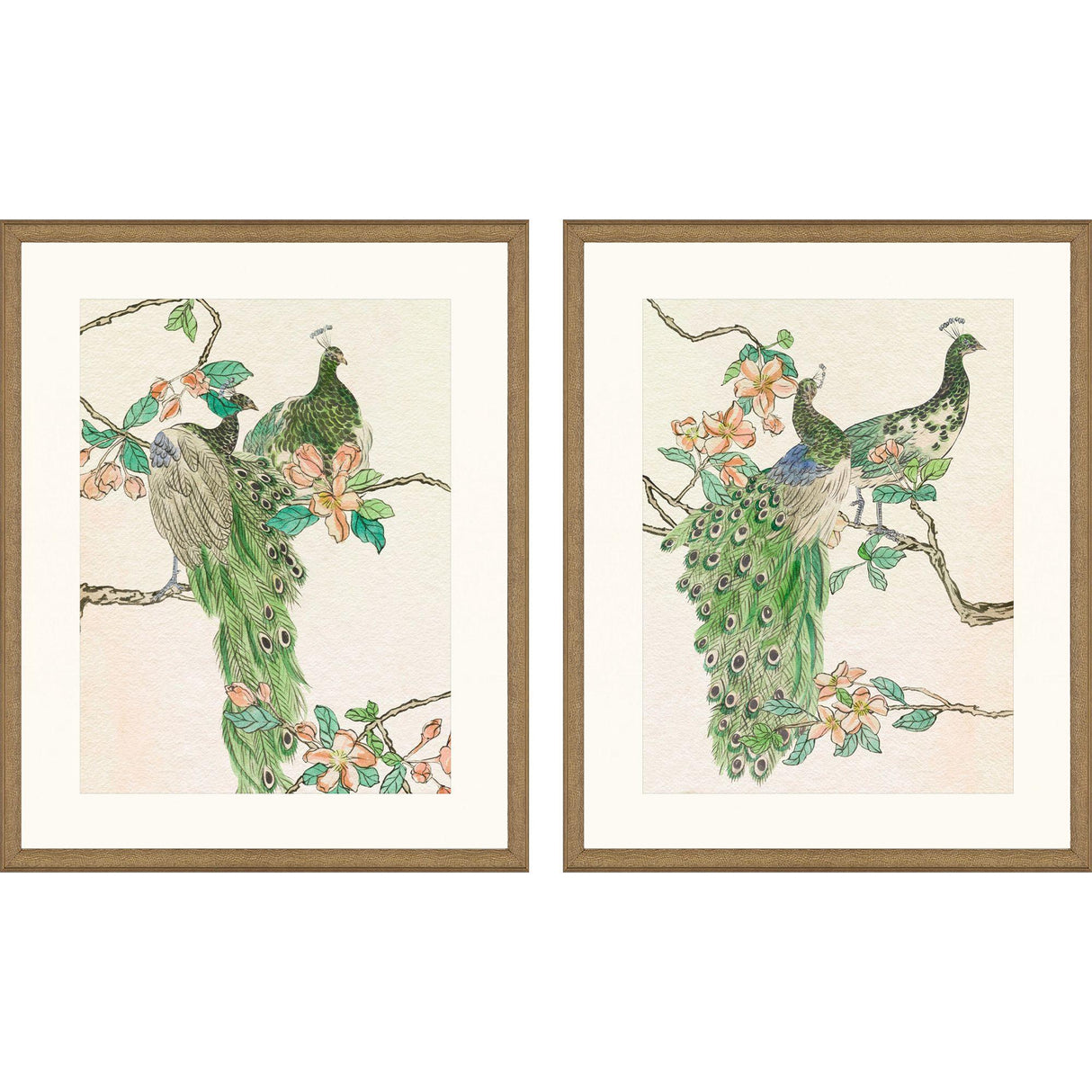 Paragon Emerald Peacock II S/2 Green 31 X 25 X 2 Wall Art