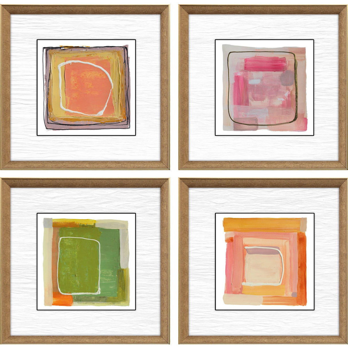 Paragon Bold Gesture S/4 Orange 13 X 13 X 2 Wall Art