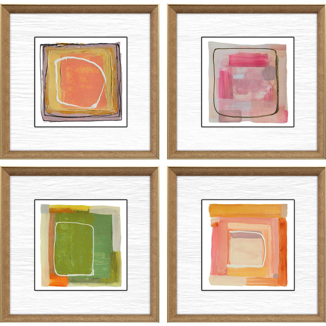Paragon Bold Gesture S/4 Orange 13 X 13 X 2 Wall Art
