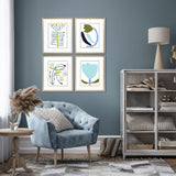 Paragon Naive Garden S/4 Blue 23 X 19 X 1 Wall Art