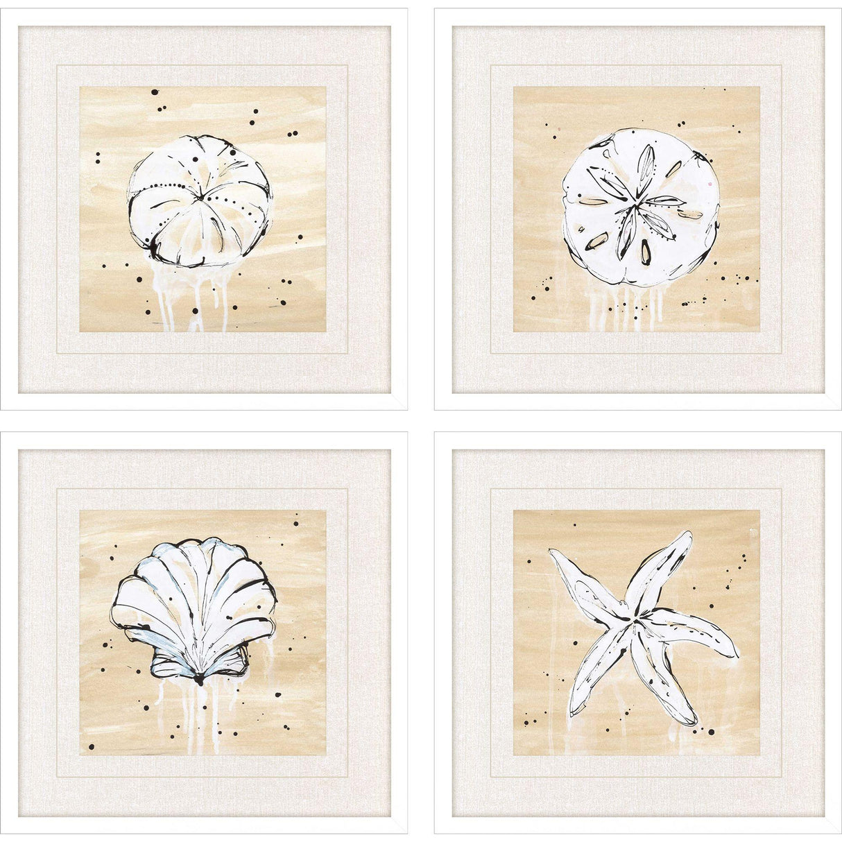 Paragon Ocean Gems S/4 White 19 X 19 X 2 Wall Art