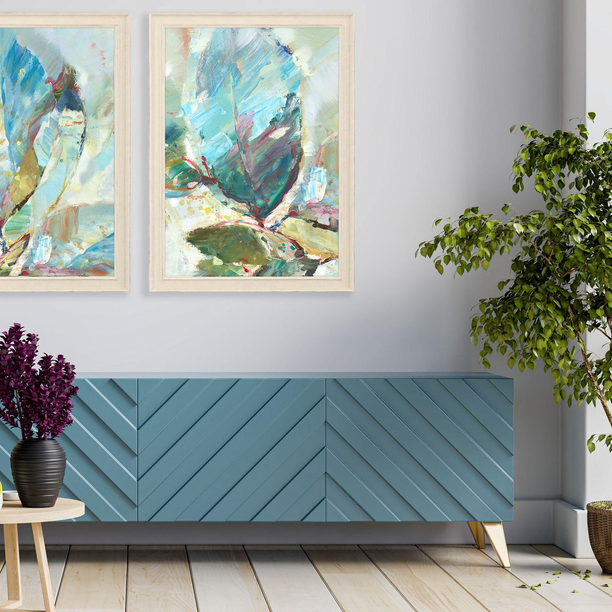 Paragon Aqua Leaf II Blue 40 X 28 X 2 Wall Art