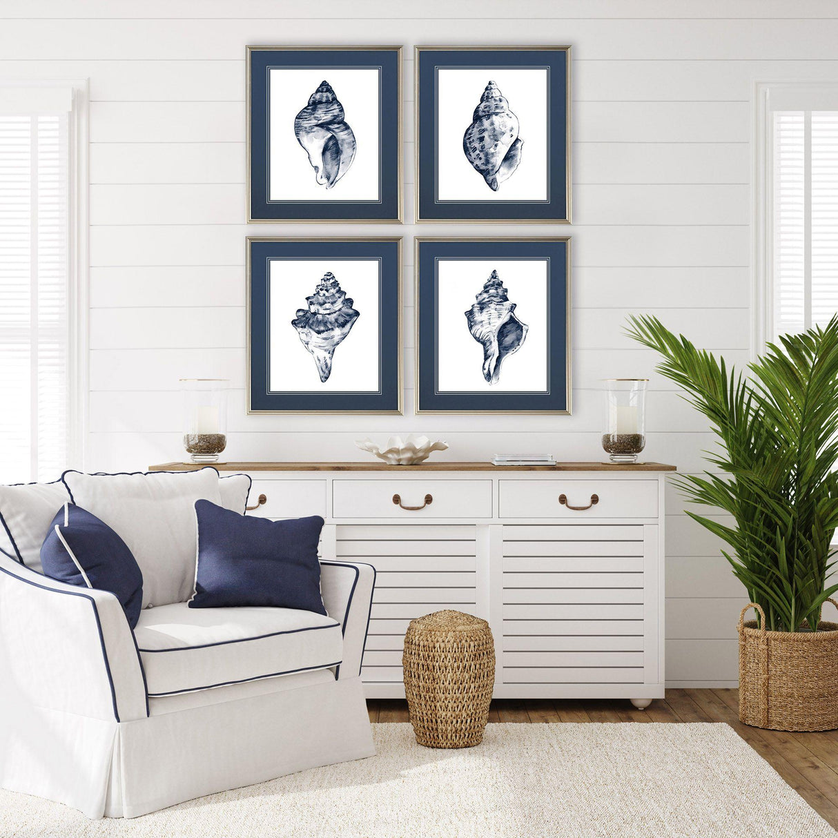 Paragon Quiet Conch S/4 Blue 27 X 23 X 1 Wall Art