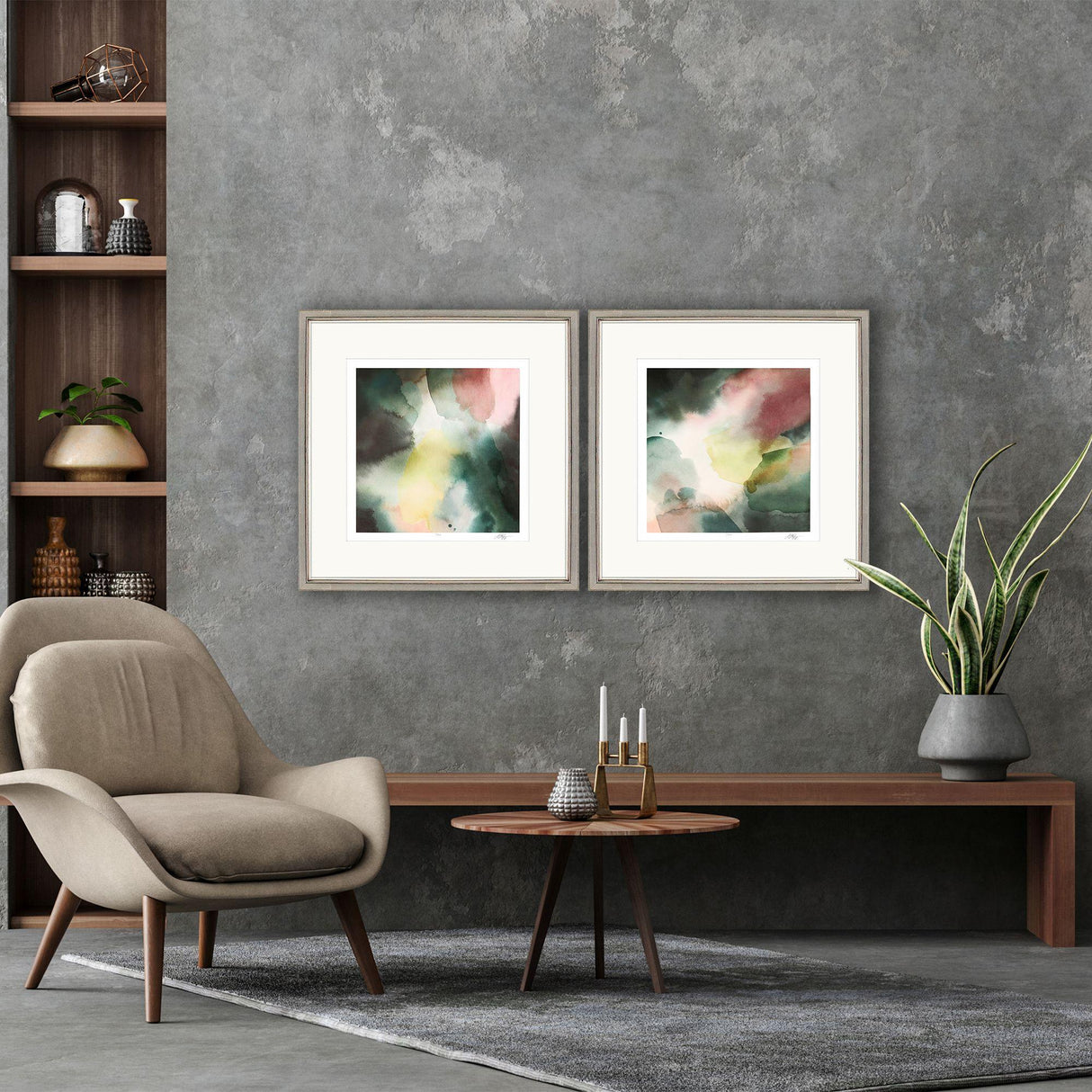 Paragon Gossamer Layers S/2 Green 21 X 21 X 2 Wall Art