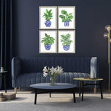 Paragon Botanical Blues S/4 Blue 17 X 13 X 1 Wall Art