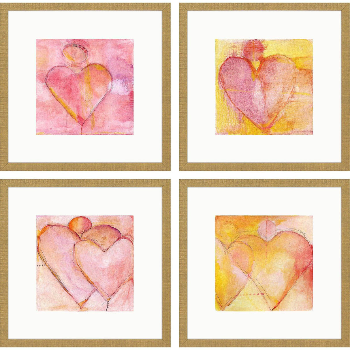 Paragon Heart of Hearts S/4 Pink 21 X 21 X 2 Wall Art