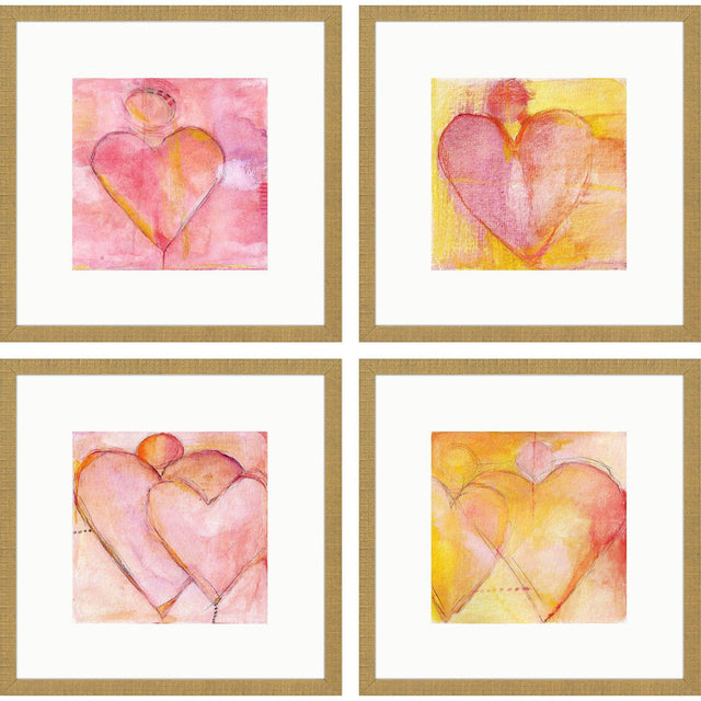 Paragon Heart of Hearts S/4 Pink 21 X 21 X 2 Wall Art