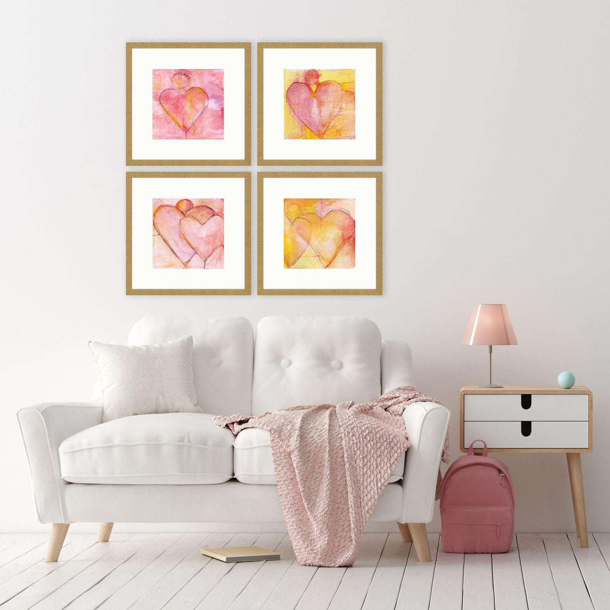 Paragon Heart of Hearts S/4 Pink 21 X 21 X 2 Wall Art