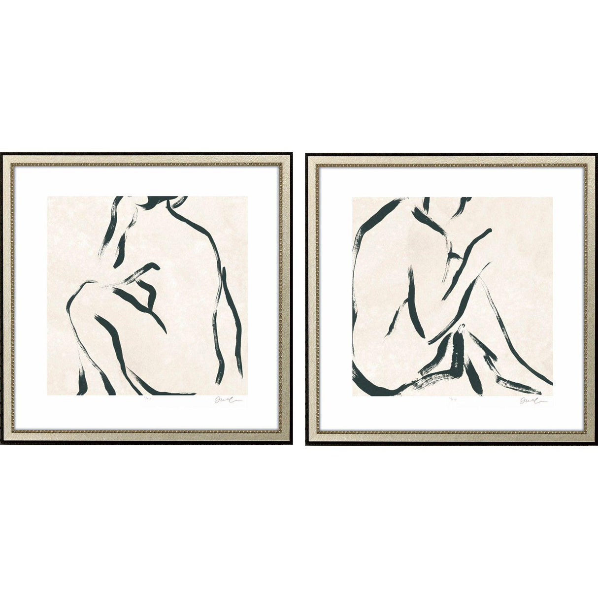 Paragon Line Study II S/2 Beige 23 X 23 X 1 Wall Art