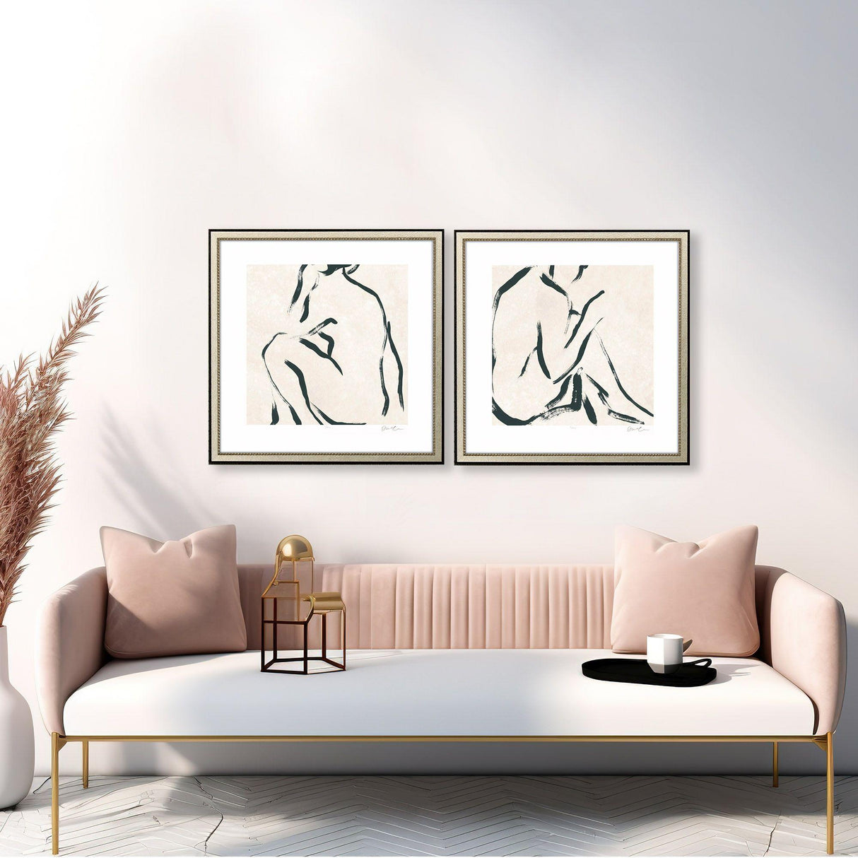 Paragon Line Study II S/2 Beige 23 X 23 X 1 Wall Art