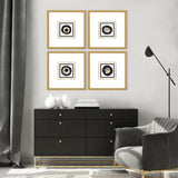 Paragon White Black Gold S/4 Black 20 X 20 X 2 Wall Art