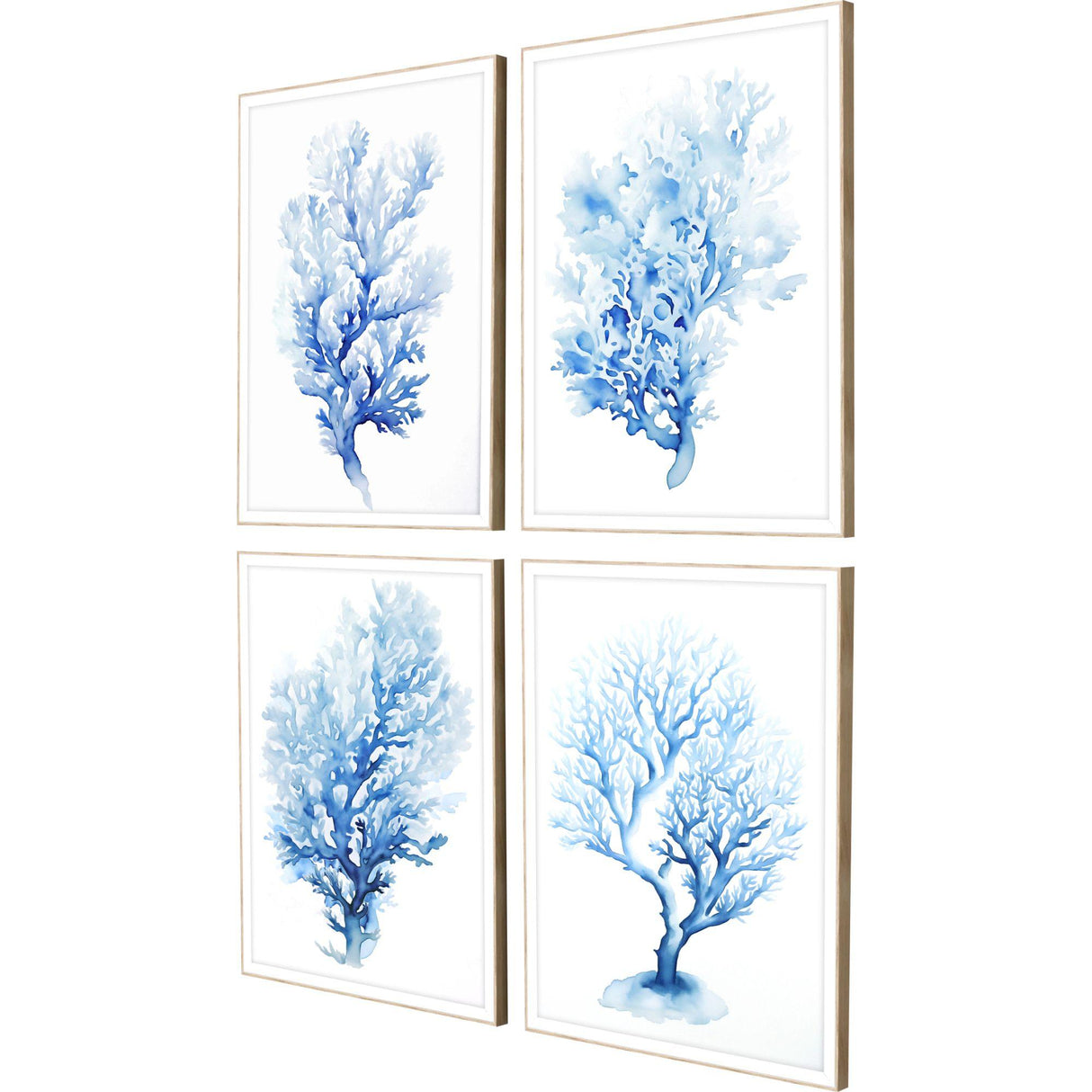 Paragon Indigo Coral S/4 Blue 25 X 19 X 2 Wall Art