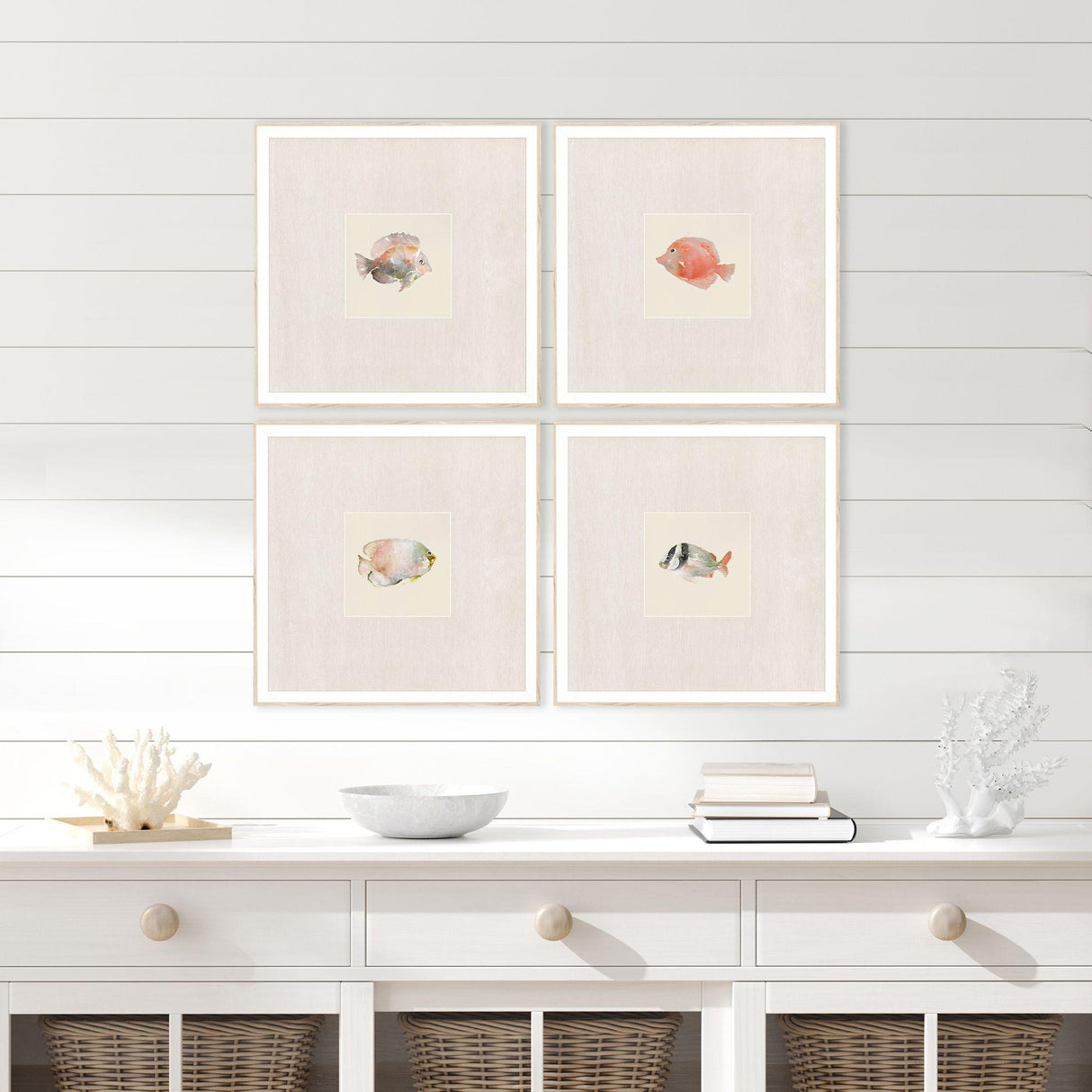Paragon Coastal Medley S/4 Beige 15 X 15 X 2 Wall Art