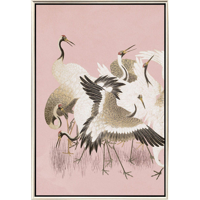 Paragon Curious Cranes - Plumule Pink 50 X 34 X 3 Wall Art