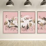 Paragon Curious Cranes - Plumule Pink 50 X 34 X 3 Wall Art