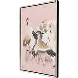 Paragon Curious Cranes - Plumule Pink 50 X 34 X 3 Wall Art