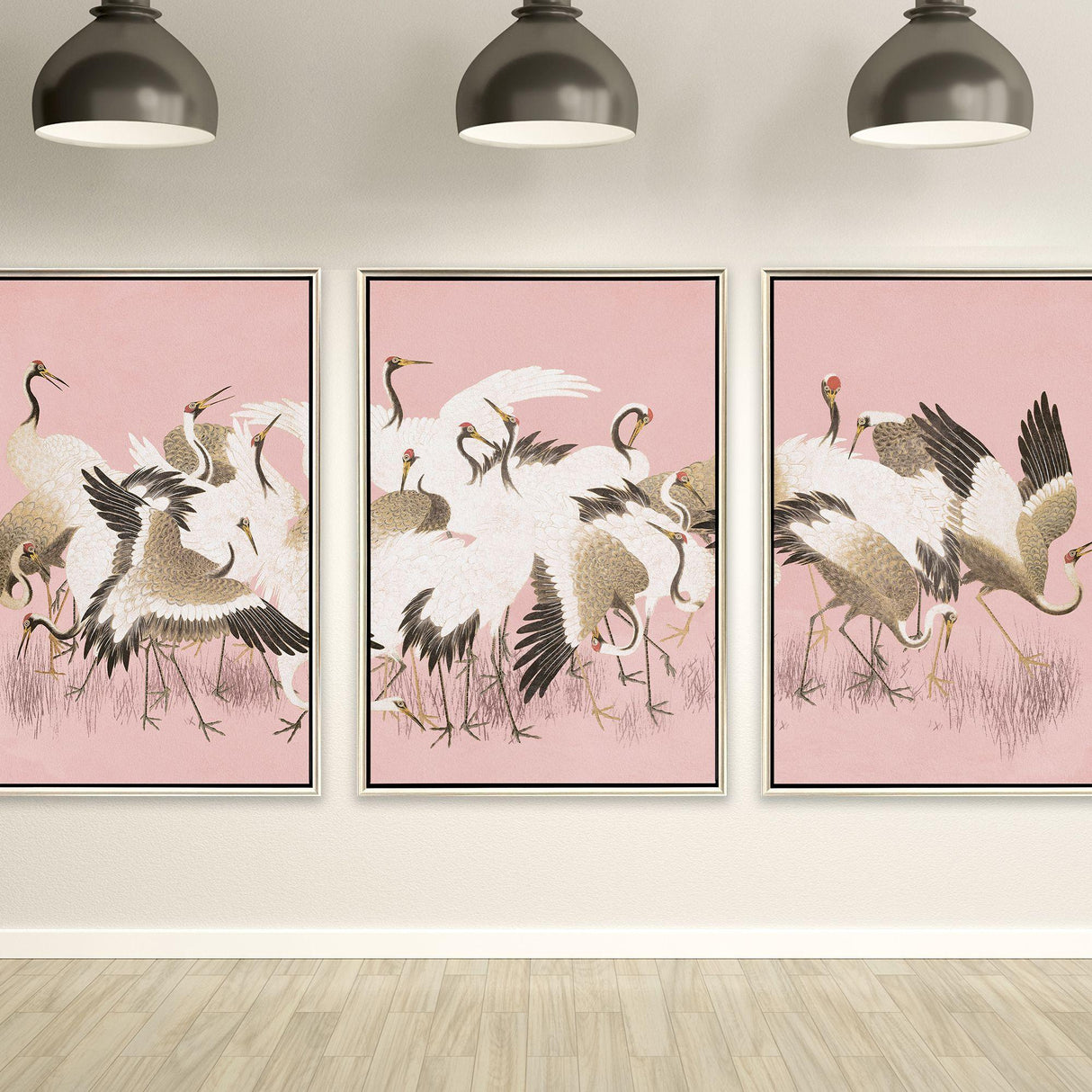 Paragon Curious Cranes - Pinna Pink 50 X 34 X 3 Wall Art