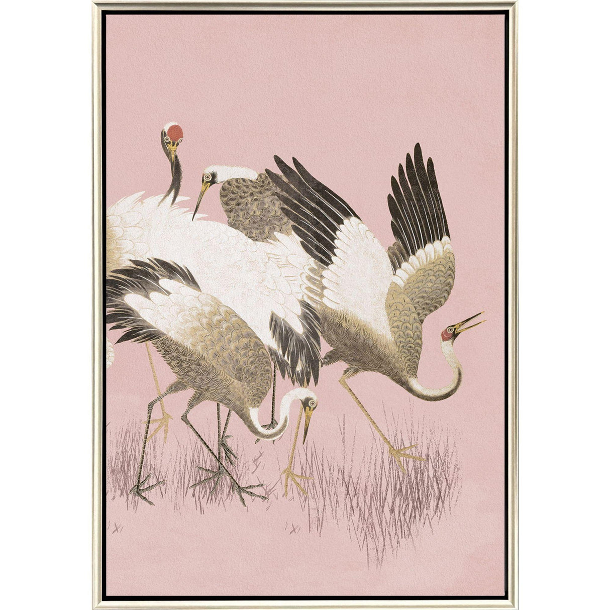 Paragon Curious Cranes - Preen Pink 50 X 34 X 3 Wall Art