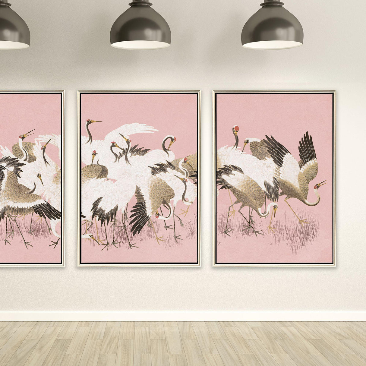 Paragon Curious Cranes - Preen Pink 50 X 34 X 3 Wall Art