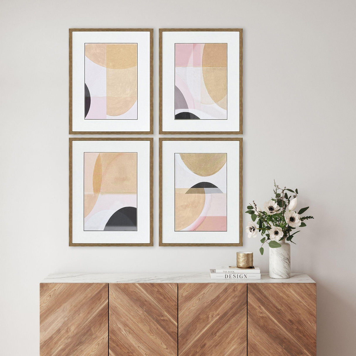 Paragon Curved Forms S/4 Pink 25 X 19 X 2 Wall Art