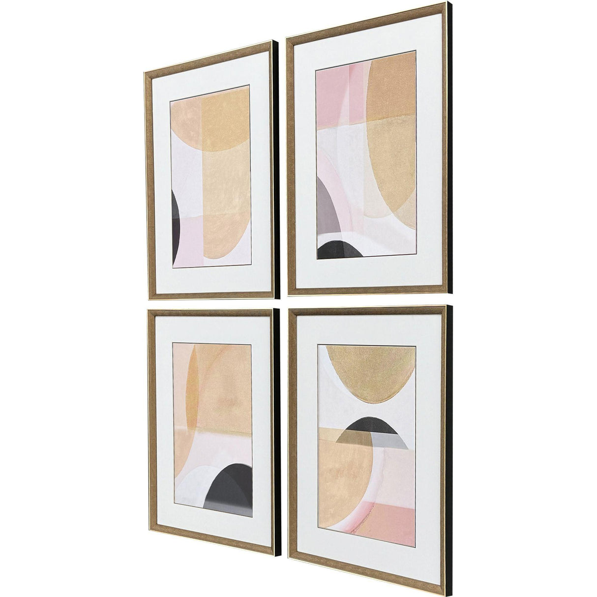 Paragon Curved Forms S/4 Pink 25 X 19 X 2 Wall Art