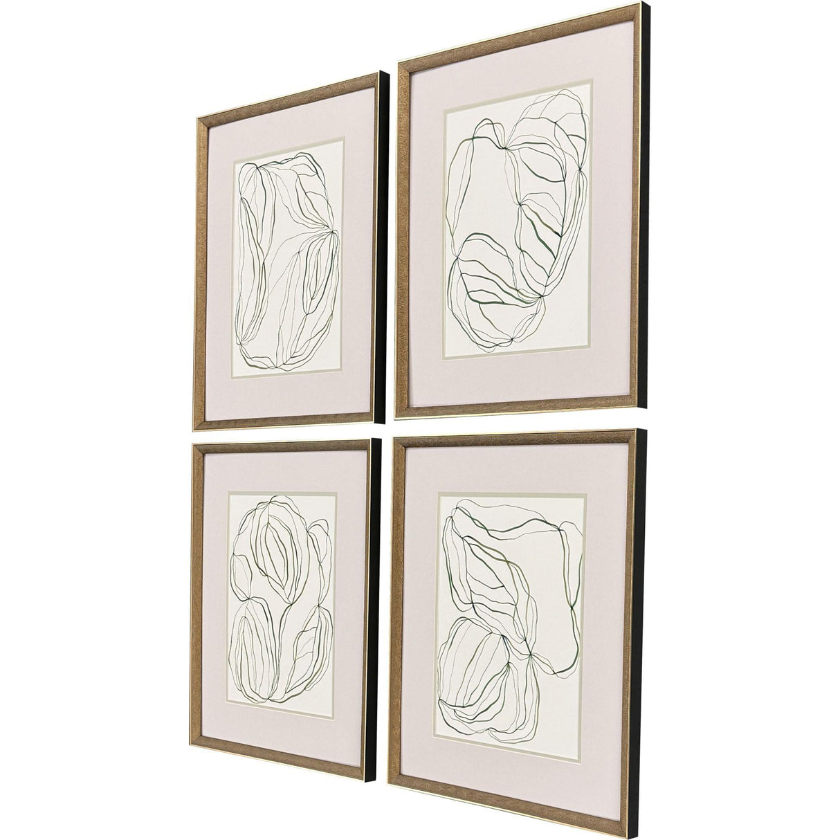 Paragon Linear Composition S/4 Green 23 X 19 X 2 Wall Art