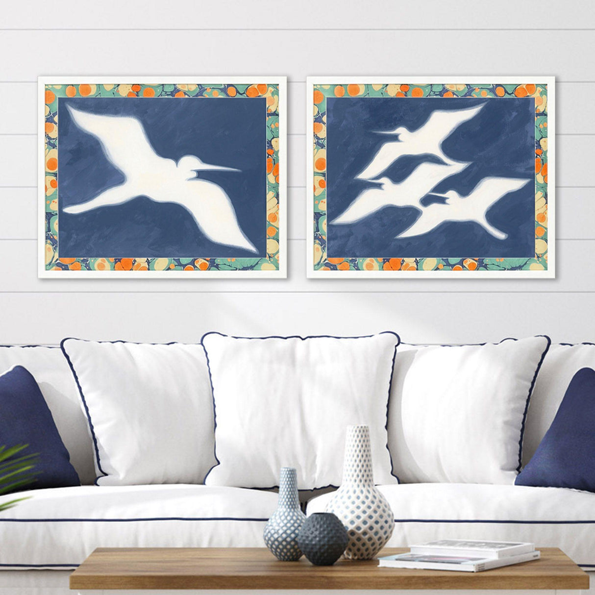 Paragon Egrets - Flight S/2 Blue 22 X 28 X 2 Wall Art