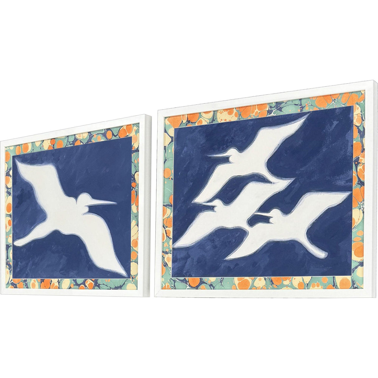 Paragon Egrets - Flight S/2 Blue 22 X 28 X 2 Wall Art