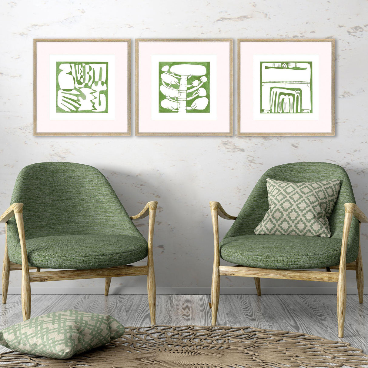 Paragon Minimal Moments I S/3 Green 17 X 17 X 1 Wall Art