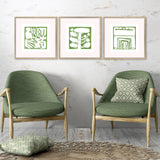 Paragon Minimal Moments I S/3 Green 17 X 17 X 1 Wall Art