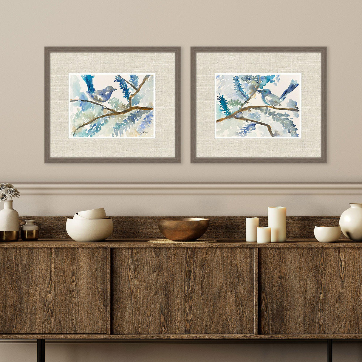 Paragon Here Birdie Birdie S/2 Blue 17 X 20 X 2 Wall Art