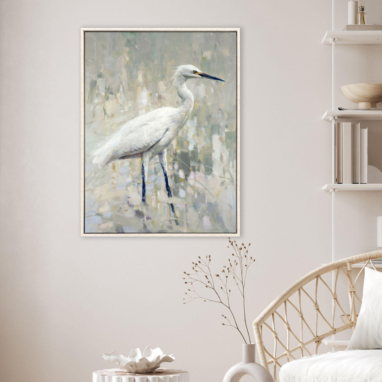 Paragon White Egret Gray 50 X 38 X 3 Wall Art