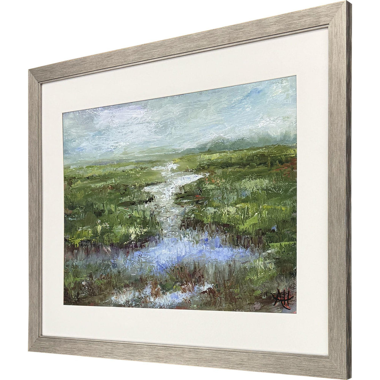 Paragon Rainy Day Marsh Blue 36 X 48 X 2 Wall Art