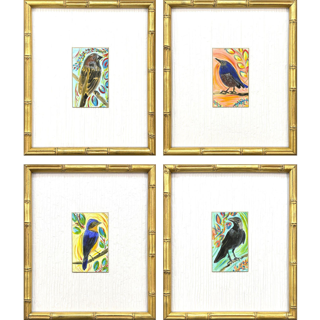 Paragon Sassy Birds S/4 Blue 13 X 11 X 2 Wall Art