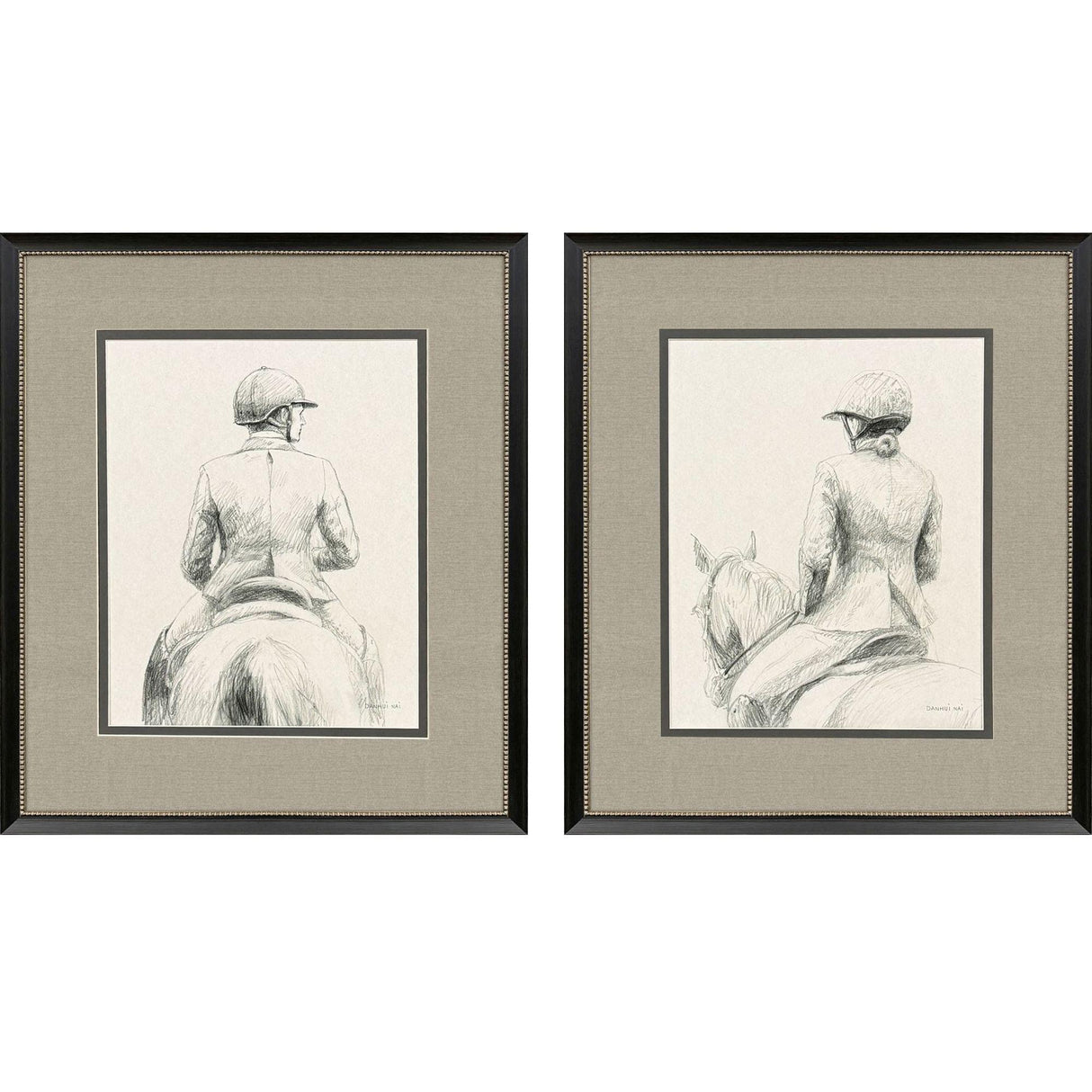 Paragon English Rider S/2 Gray 30 X 26 X 1 Wall Art