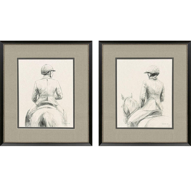 Paragon English Rider S/2 Gray 30 X 26 X 1 Wall Art