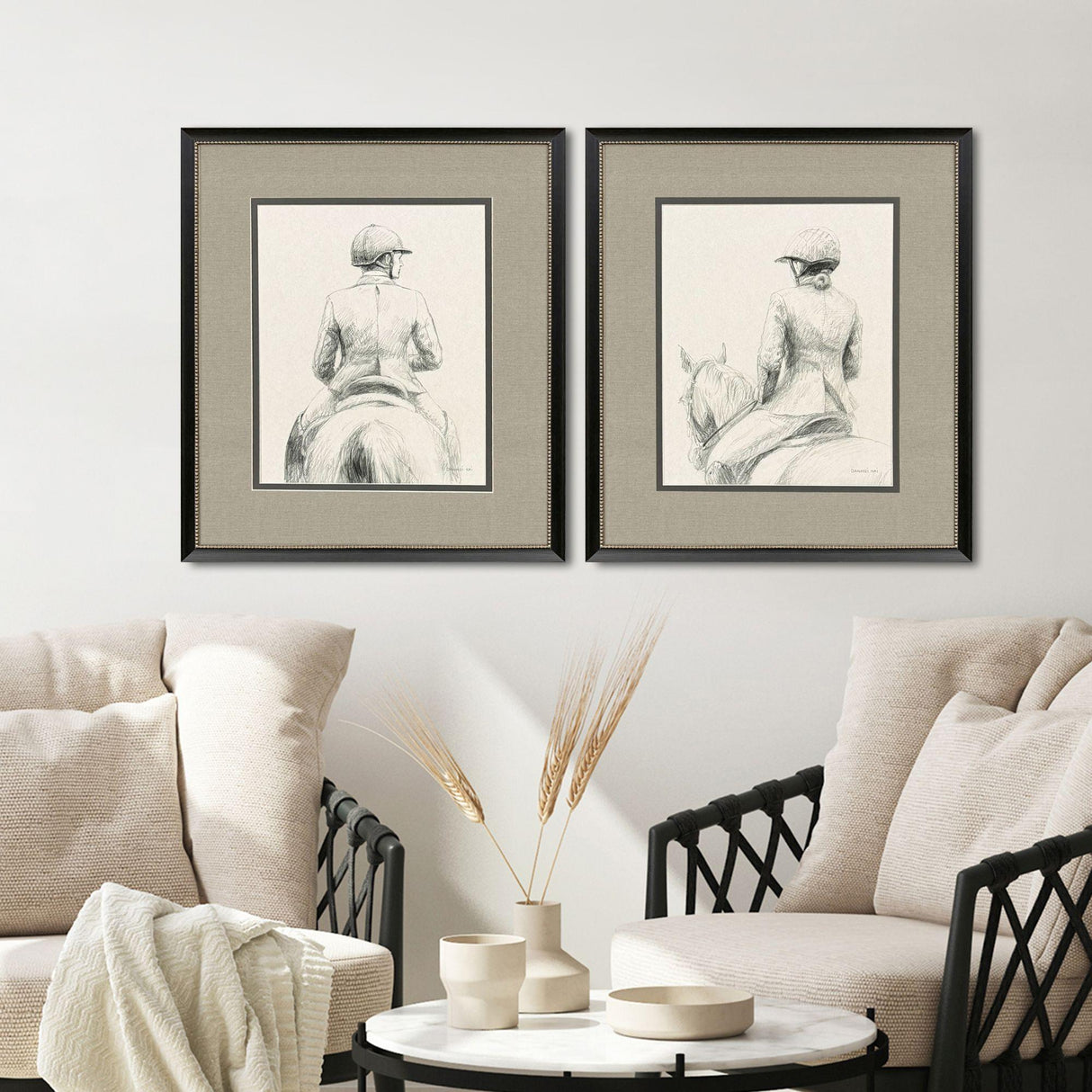 Paragon English Rider S/2 Gray 30 X 26 X 1 Wall Art