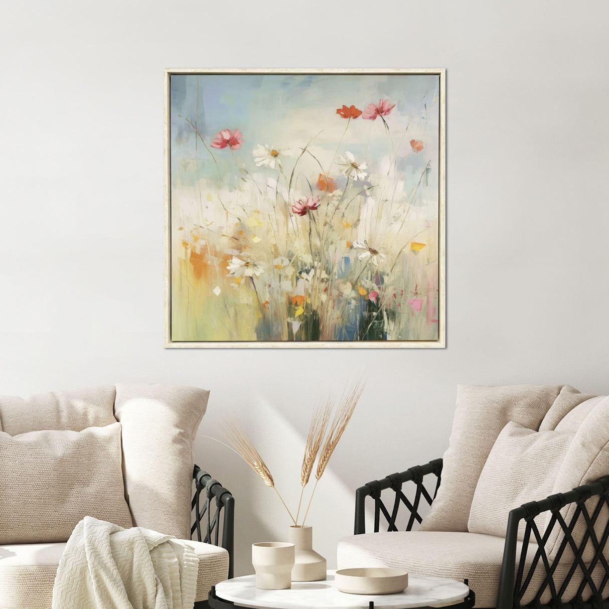 Paragon Blooms in the Meadow I Blue 38 X 38 X 3 Wall Art